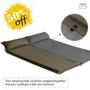 Naturehike Self-Inflating Sleeping Pad with/without Pillow, Ultra-Light, Waterproof Camping Mattress for Backpacking, Connectable for Multi-Person Use portable inflatable FathersDayGift