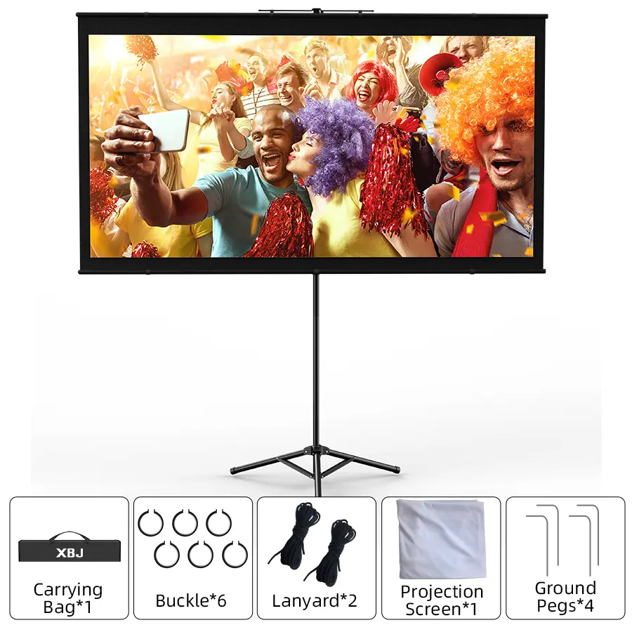 Small Portable Projection Screen Tripod - XBJ Portable Projection Screen, lightweight and portable, durable, easy to adjust, suitable for schools, meetings, indoor and outdoor use, 100/72 inch.