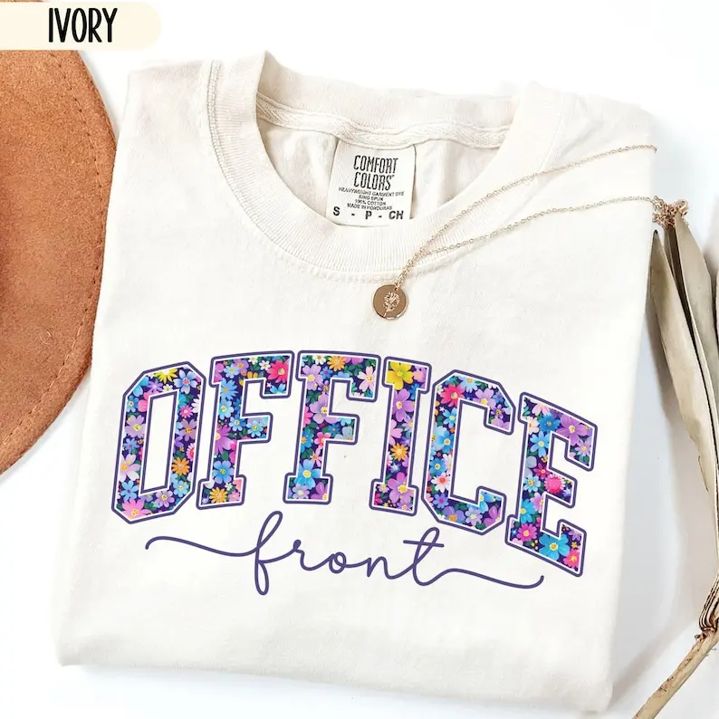 Comfort Colors Front Office Shirt, Preppy Floral Front Office Team Tshirt, Administrative Assistant T-shirt, Office Staff Appreciation Gift