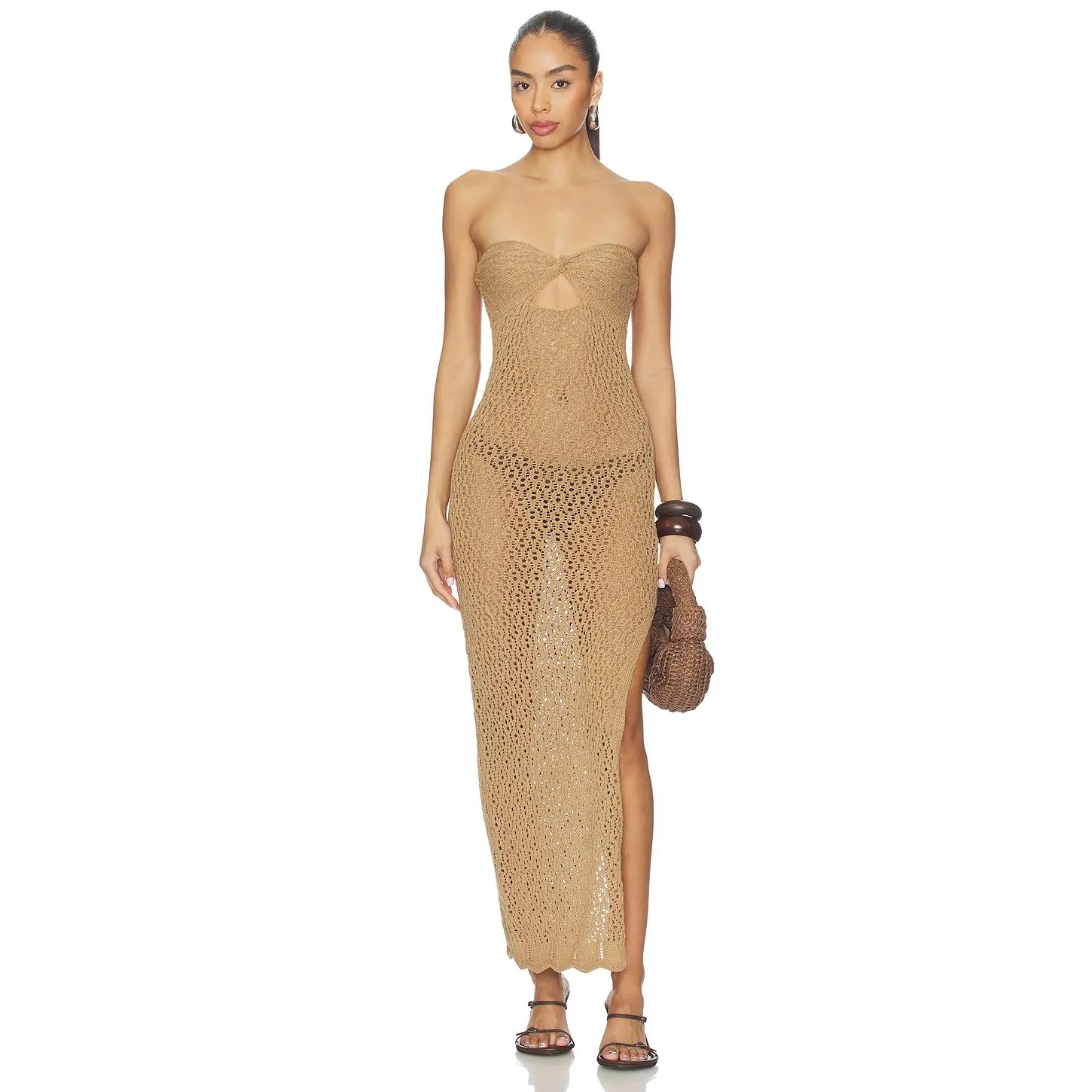 superdown SUPERDOWN Marine Maxi Dress in Light Tan