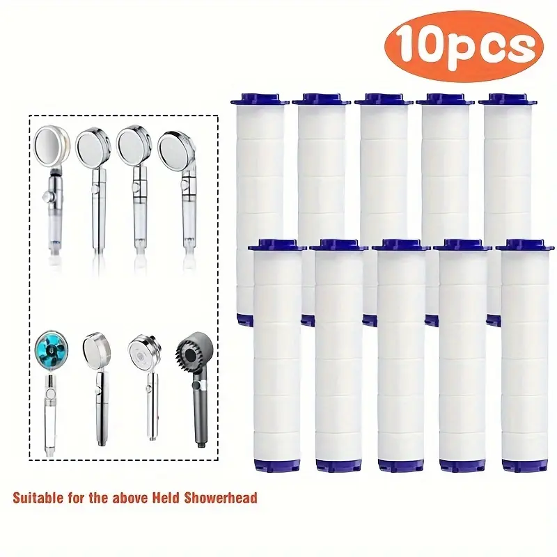 High-Pressure Filtered Shower Head Replacement Cartridge - Cotton Core, Compression Fit, Durable Construction for Clean Water, Filtered Shower Hand Equipment