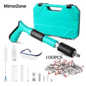 Manual Mini Steel Nail Gun with 100 Nails, 5 Gears Power Adjustment, Compact Manual Fixing Tool for Household Woodworking & Light Wall Mounting