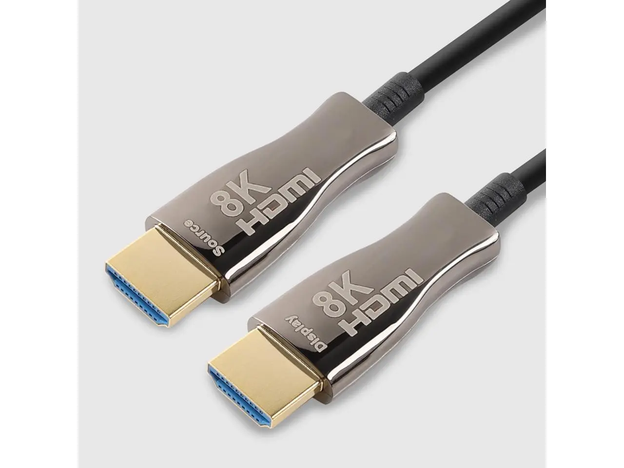 Nippon Labs 50FT Hybrid Active Optical Fiber HDMI Cable; 8K@60Hz 4K@120Hz Dynamic HDR 10, eARC, HDCP2.2, 4:4:4 48Gbps CL3 Rated, 8K High Speed HDMI 2.1 Active Optical Cable (AOC) cable - 20AOH8KCL3-50FT