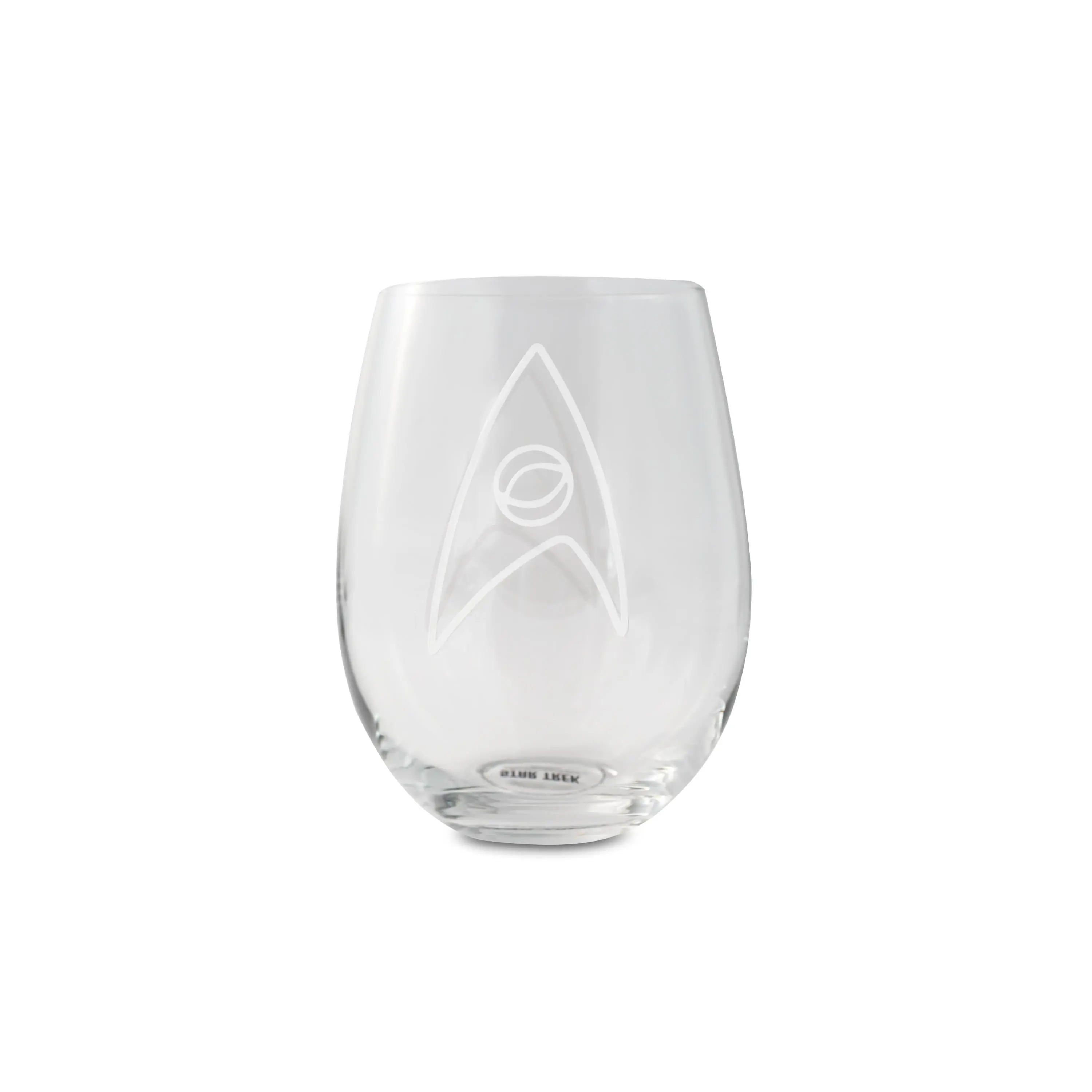 Star Trek Etched Sciences Emblem Stemless Wine Glass - 20oz Oversized Adult Kitchenware Bar Accessory, Decorative Etching Gift for Wine Enthusiasts