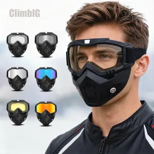 Full Face Protection Mask with Anti-Fog Goggles – Windproof Dustproof Tactical Mask for Outdoor Cycling, Motorcycle Riding, Sandstorm Protection, Breathable Sports Face Cover