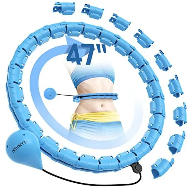 Weighted Hula Circle Hoops for Adults Weight Loss, Infinity Fitness Hoop Plus Size 47 Inch, 24 Detachable Links, Exercise Hoop Suitable for Women and Beginners