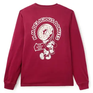 Disney Store Mickey Mouse ''Delicious Donuts'' Long Sleeve T-Shirt for Adults