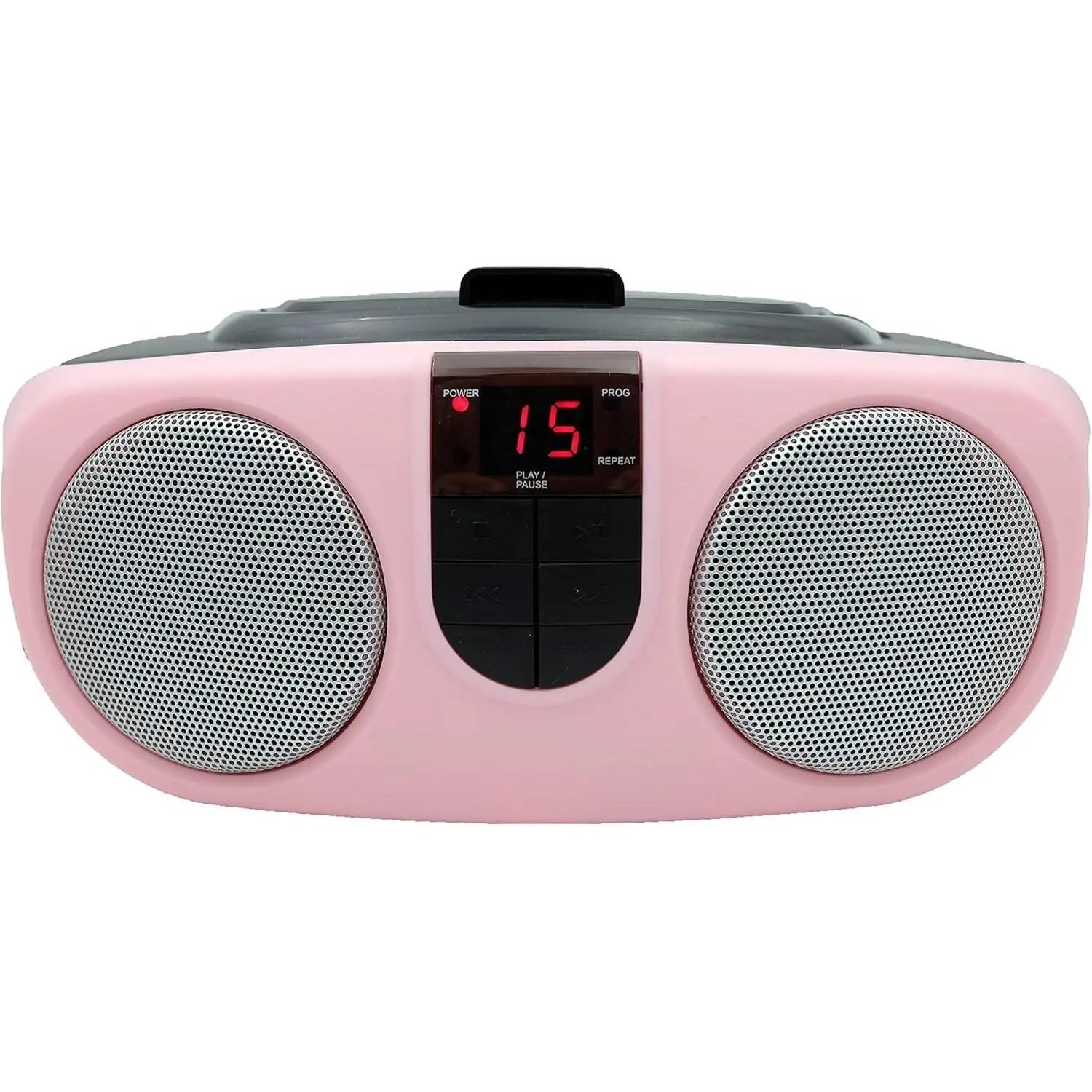 Sylvania SRCD243 Mini Portable CD Music Player Boombox - AM/FM Radio, CD/R Compatible, Programmable Memory (Pink), Audio Player, Stereo