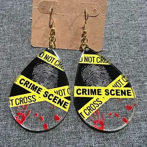 Crime scene earrings