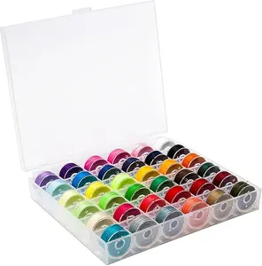 36 Pcs Bobbins and Sewing Threads Prewound Bobbin Thread with Storage Plastic Case Assorted Colors Sewing Thread Set for Brother Babylock Singer Janome Embroidery and Sewing Machine Polyester Thread