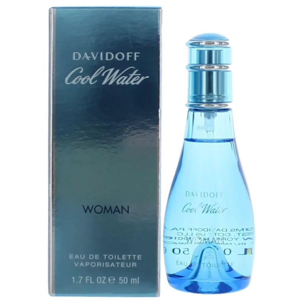 Davidoff Cool Water Woman Eau de Toilette Spray, Fresh Floral Aquatic Scent Elegant Fragrance Fragrances Cosmetics