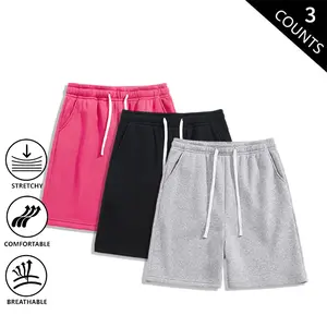 3-Pack Men’s Casual Shorts – Summer Sports Mid-Length Loose Fit Athletic Bermuda Shorts