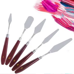 5-Piece Stainless Steel Palette Knife Set - Artist Oil Painting Scraper Spatulas