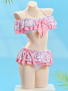 Micotaku Cute Dessert Print Two-Piece Swimsuit Set