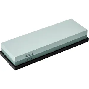 Sharpening Stone with Non-slip Rubber Base, 400/1000 Grit  Whetstone, Double-Sided  Sharpener for Kitchen, Waterstone for Honing  Manually