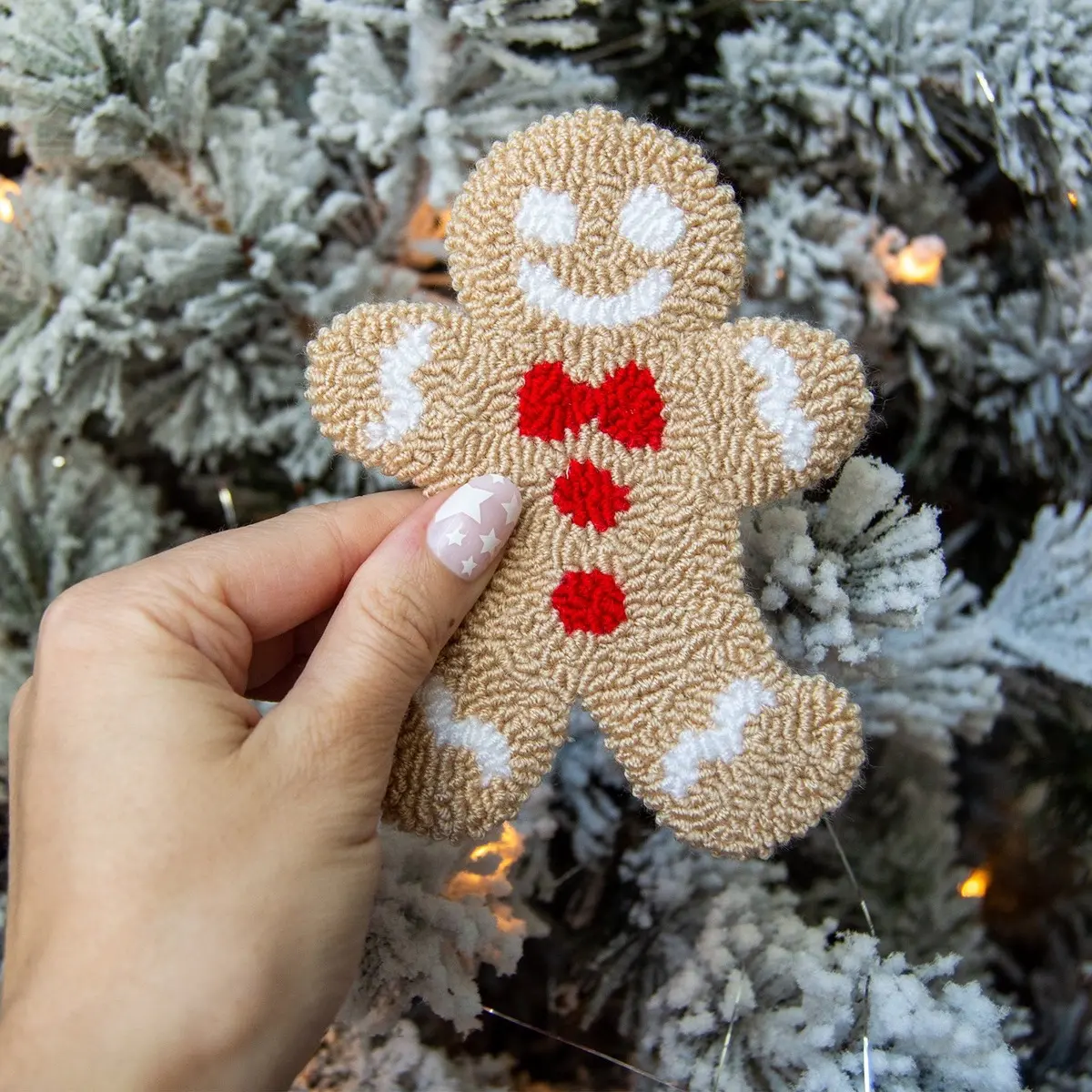 Gingerbread Man Punch Needle Coaster