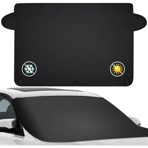Premium All-Weather Car Windshield Cover - Durable Polyester, Sun & Snow Protection, Easy Install for Most Cars, SUVs, Car Sunshade Windshield Outside