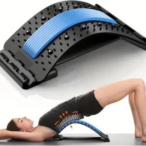 4-Level Adjustable Lumbar Back Stretcher Board, Back Cracking Massager for Lower Back Pain Relief, Scoliosis and Spine Decompression