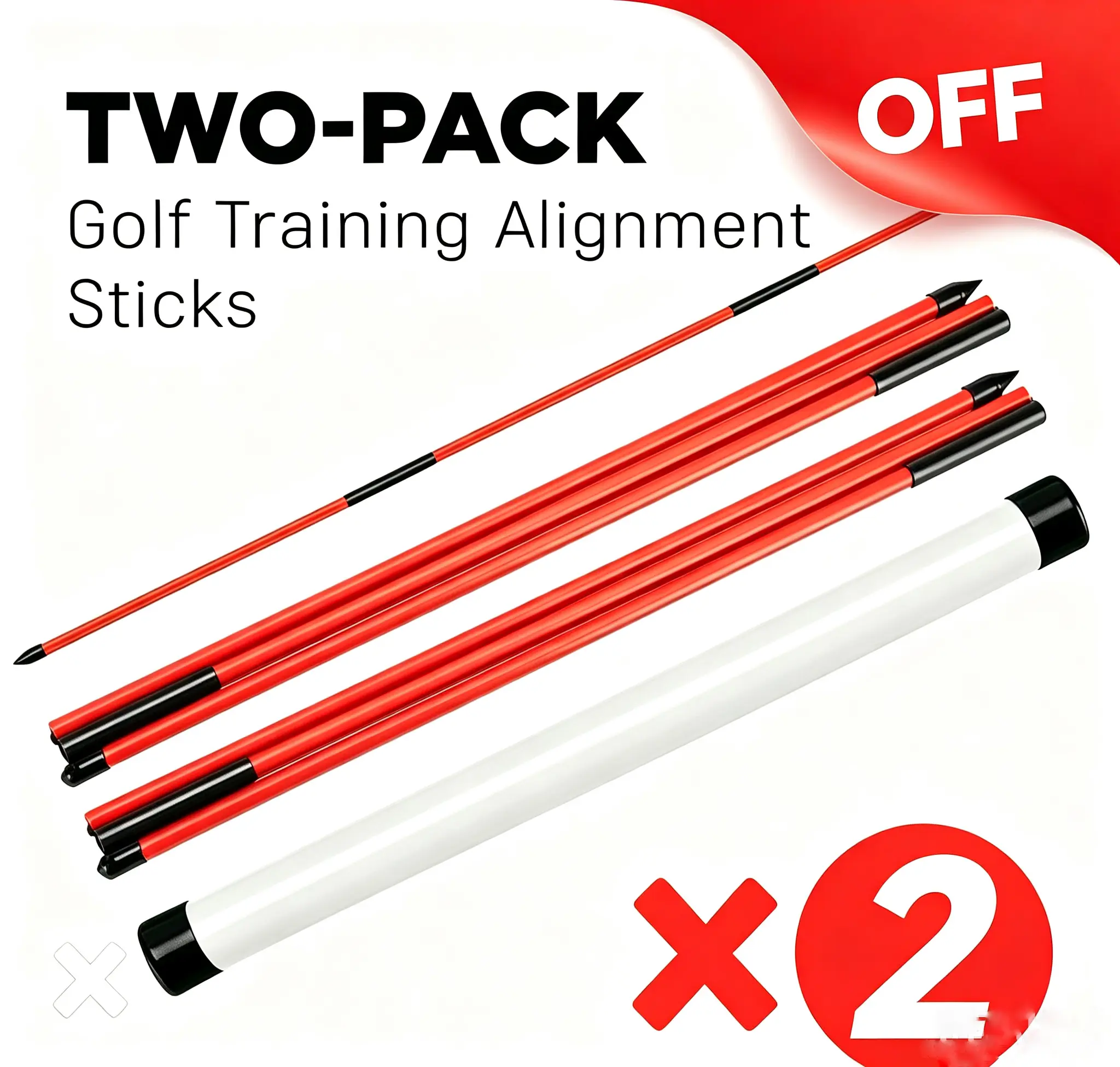 Golf Club Alignment Sticks, 2 Counts Golf Club Alignment Markers, Golf Training Accessories for Outdoor, Father's Day Gift,Golf Swing Training Tool, Golf Training Aid, Golf Training Accessories, Golf Equipment