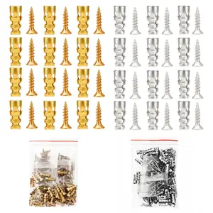 30/60Pcs 6*14mm Door Hinge Thread Repair Screws, Short Expansion Wall Anchors, Stripped Thread Repair Fixer for Cabinet, Tile, Stone and Partition Hinge Mounting