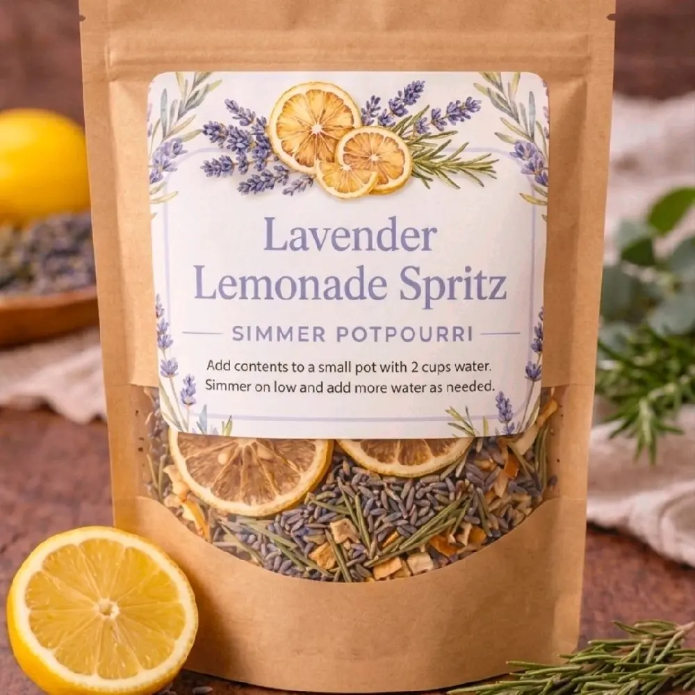 2 fl oz Lavender Lemonade Spritz Scented Stovetop Kitchen Simmer Potpourri - Natural Plant-Derived Herbal-Citrus Fragrance Air Freshener, Made-To-Order Home Supply, Odor-Removing All-Seasons Home Care Gift