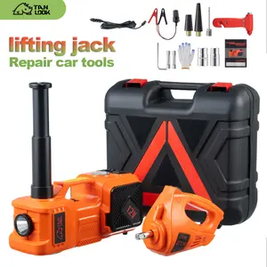 TANLOOK Home Portable Vehicle-Mounted Electric Jack, 5-Ton Hydraulic Car Jack with Built-In Air Pump and LED Light, Multi-Functional Tire-Changing Gear for SUVs and Off-Road Vehicles