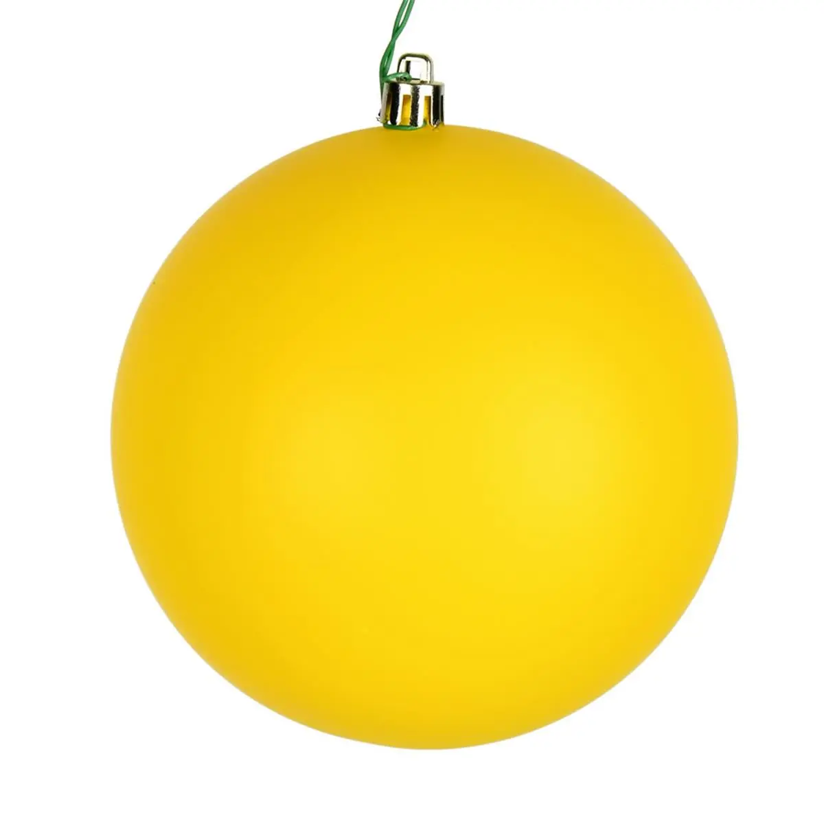 212 MAIN Round 4 in. Yellow Matte UV-Protected Lightweight Christmas Ornaments - 6 per Bag, Holiday Festive Decorations