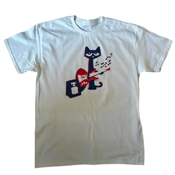 Pete the cat t shirt – Unisex Vintage Streetwear - Vintage Graphic Tee – Menswear & Womenswear – Streetwear Tops – Casual Cotton Crewneck Shortsleeve T-shirt