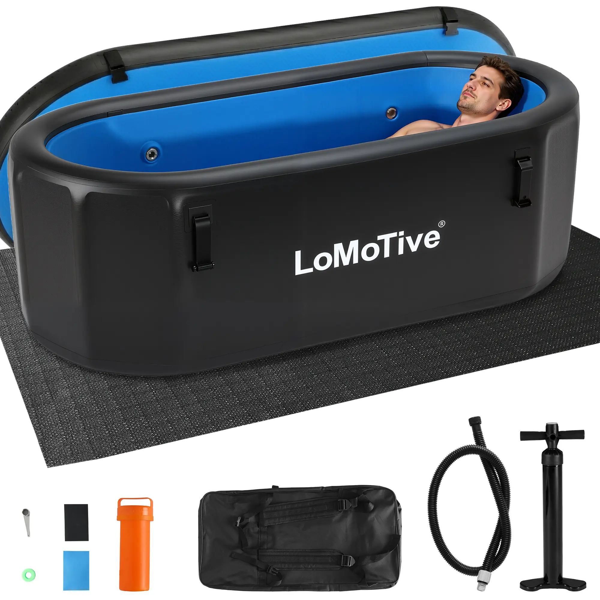 2-in-1 Portable Bathtub for Adults, Foldable Soaking Bathtub for Hot SPA & Ice Bath, Foldable Small Bathtub for Bathing, Large Insulated Portable Tub, Space-Saving