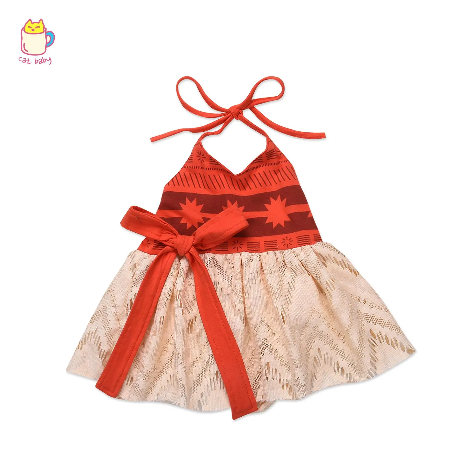 Toddler Baby Girl Dress Sleeveless Halter Backless Dresses Infant Girls Summer Clothes