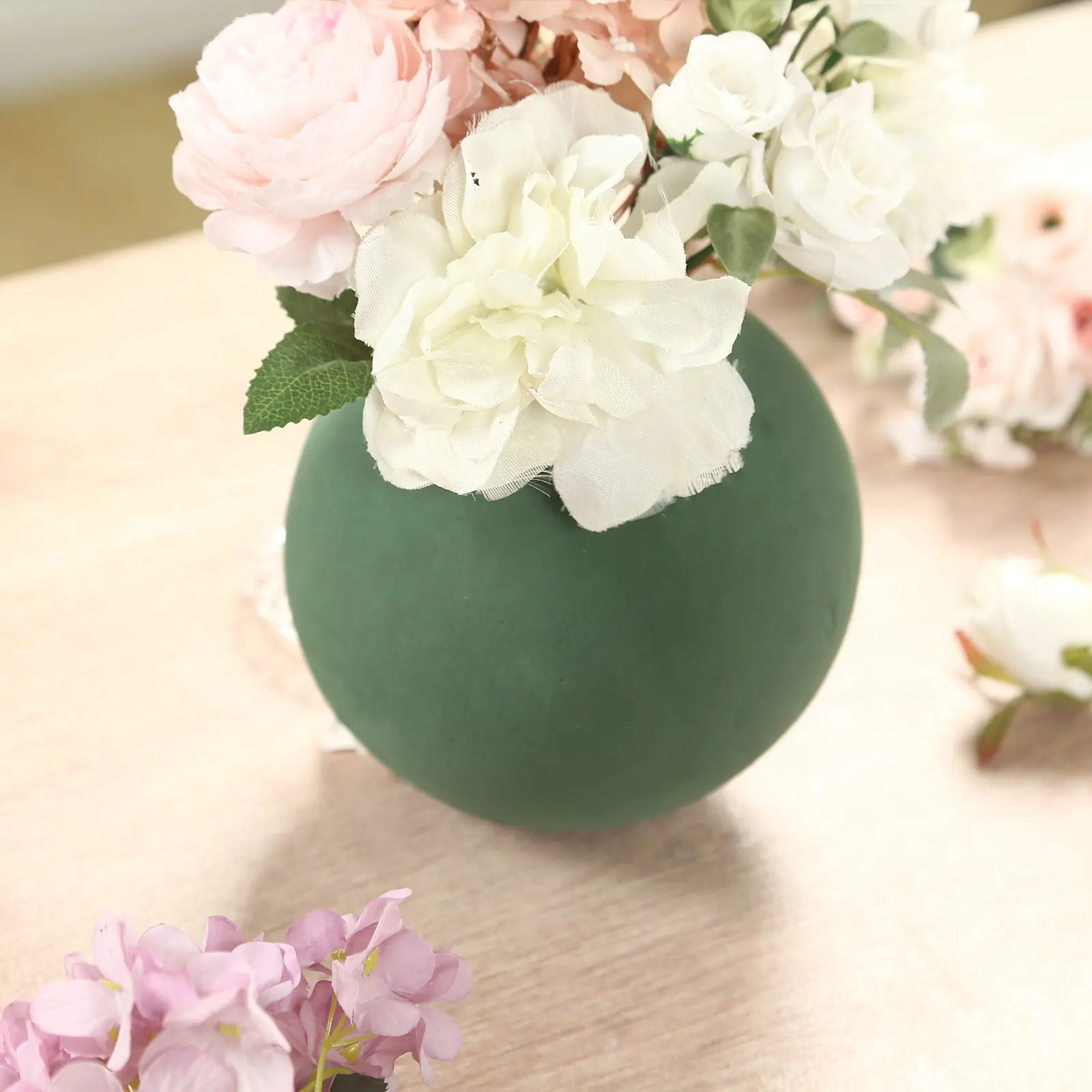 6" Smooth Craft Foam Balls, 3-Pack Green DIY Flower Arrangement Supplies for Home Decor, Room Decor