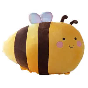 20 Inch Plush Bumblebee Stuffed Animal Bumble Bee Hugging Pillow Honey Bee Plushies Throw Pillow Bee Anime Gift for Kids and Lovers