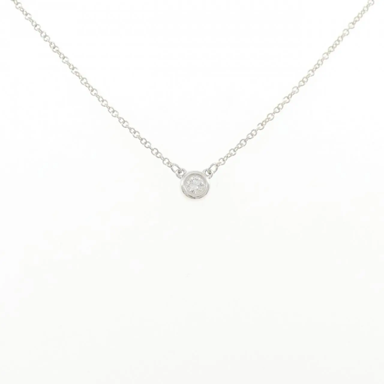 Pre-owned Tiffany & Co. Sterling Silver 925 (Ag925) Small Leather Goods Tiffany By the Yard 925 Silver Diamond Necklace