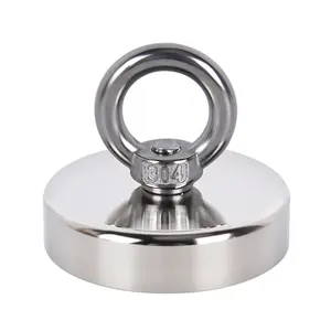 Fishing Magnet, 240 LBS Pulling Force Heavy Duty  Rare Earth Magnet,  for Retrieving in River, Tag, Lifting and Pick up Magnetic Metal Magnetic Attachment