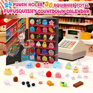 FUFUSQUISHY 30PC Squishies Set, Handcrafted Slow Rising Sensory Fidget Toy, Cute Anxiety Stress Relief Squeeze Decompression for Kids and Adults, Mini Mega Rainbow Squishy, for Ages 3+, Holiday Gift, Birthday Gift, Christmas Gift, Kids Love, Toy Set