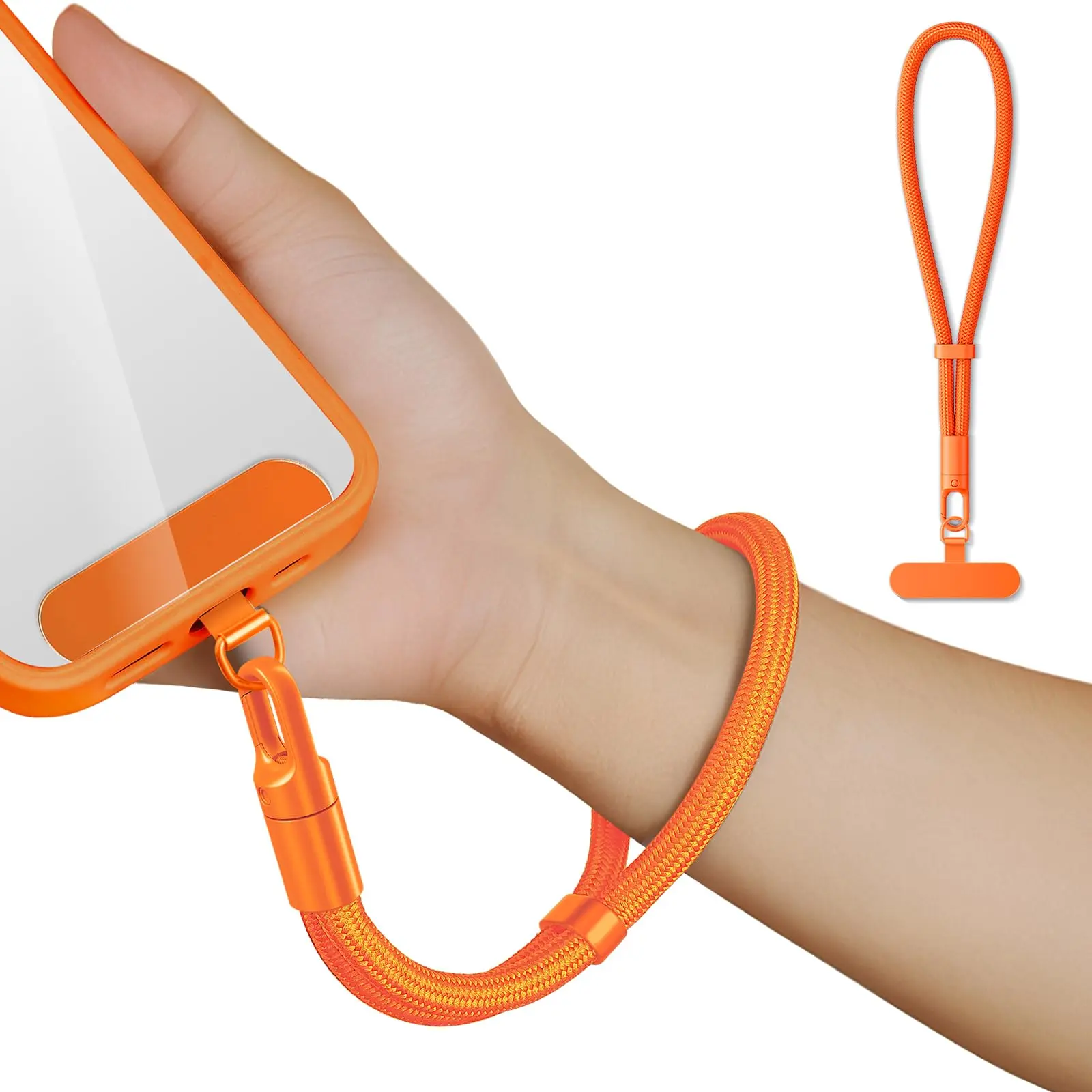 High end portable wrist strap with multiple functions and durability, anti fall hanging rope for mobile phones, adjustable wrist strap for both men and women, short rotating self locking rope clip, anti loss wristband chain 2 pack