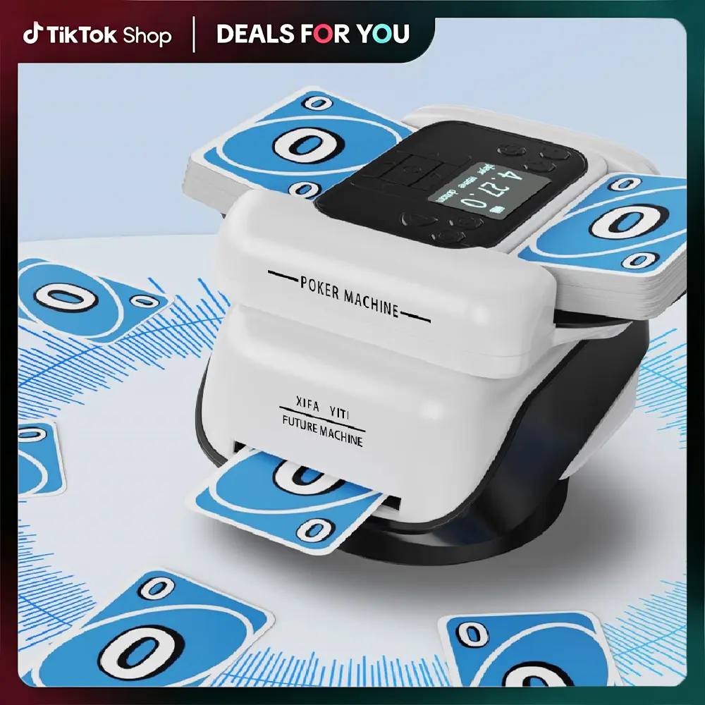Automatic Card Shuffler & Dealer for 1-2 Decks Support 8 Players,Gifts for Boyfriend, Husband,New 2-in-1 Rechargeable Card Dealer Machine,Poker, UNO, Blackjack, Texas Hold'em, Crazy Eights, Birthday Christmas Gifts