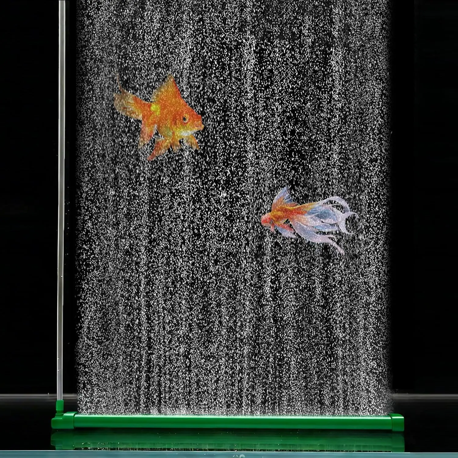 Aquarium Air Bubble Bar, 10.2 Inch Double Row Fine  Air Bubble Curtain Wall, Self-Sinking Design High Dissolved  Diffuser Fish  Bubbler for Freshwater Saltwater Hydroponics