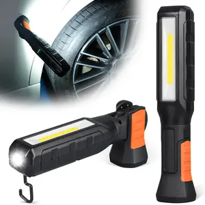 1700LM Work Light Flashlight, 2000mAh Rechargeable Underhood Lighting with Magnetic Base & Hanging Hooks, Handy Light for Car Repair/Garage/Job site/Power Outage/Emergency, Waterproof Durable Led Light, Boyfriend Husband Father's Gift