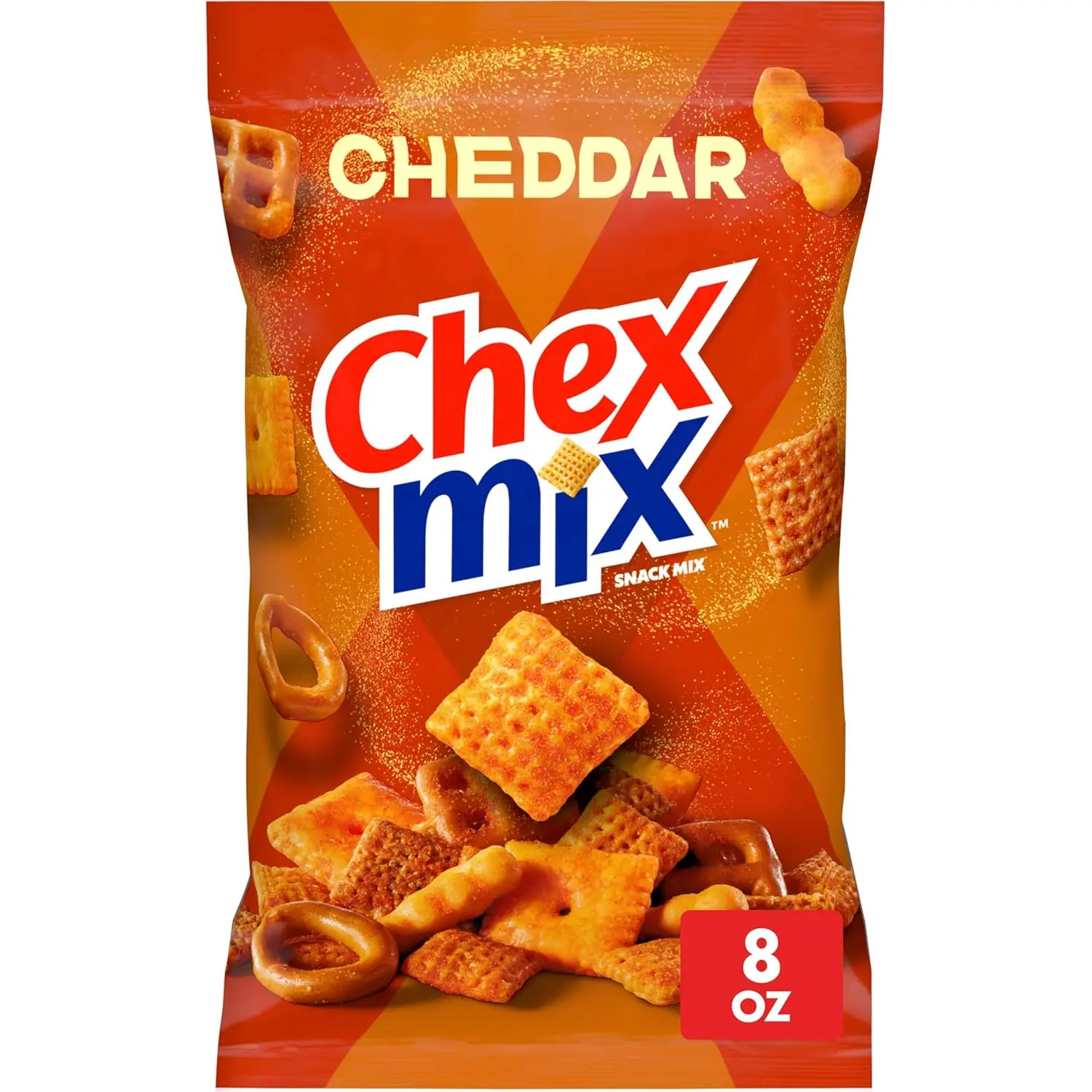 Cheddar Snack Mix 8 oz - Savory Crunchy Crispy Party Snack Bag for School Movie Gaming Events