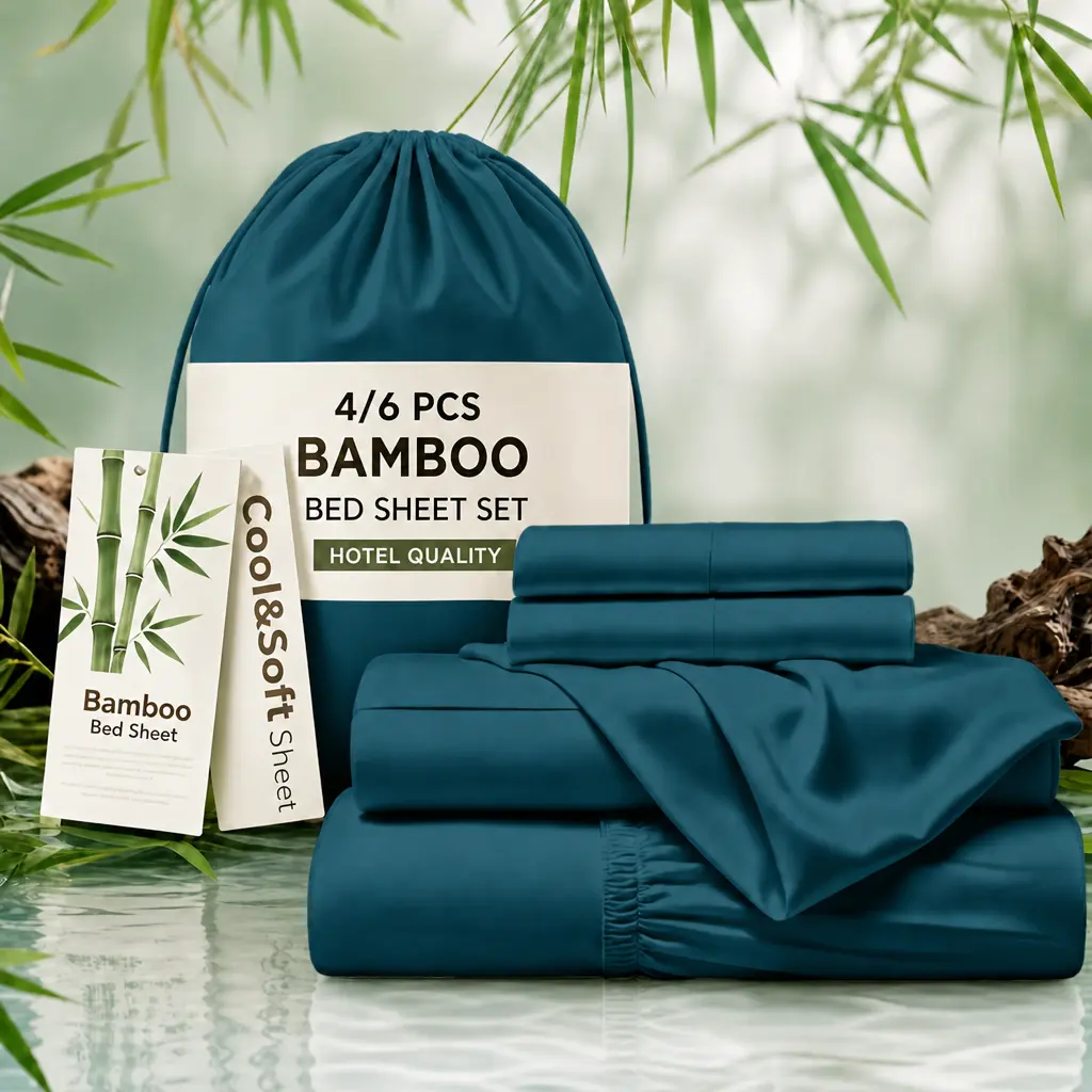 Luxurious Bamboo Sheets - Breathable and skin-friendly, easy care and machine washable, quality tested and made with love for you, suitable for kids, couples,Tiktokbacktoschool