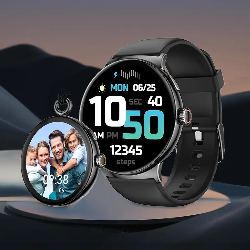 Pocket watch,2-in-1 smartwatch,AMOLED screen, magnetic rotating buttons, professional stopwatch, wireless call, 110+ sports modes