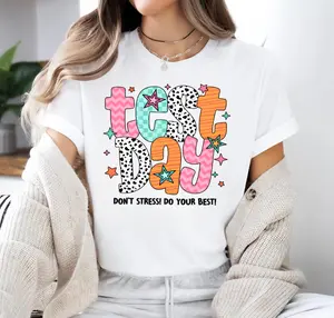 Retro Test Day Teacher T-Shirt - Preppy State Testing Graphic Tee - Testing Coordinator Performance Shirt - Standardized Test Day Top