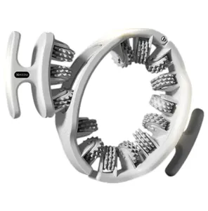 3 in 1 Cellulite Manual Massage Roller, Ergonomic Design for Full-Body Deep Tissue Muscle Massage Relaxation, Pilates Exercise Equipment (Gray)