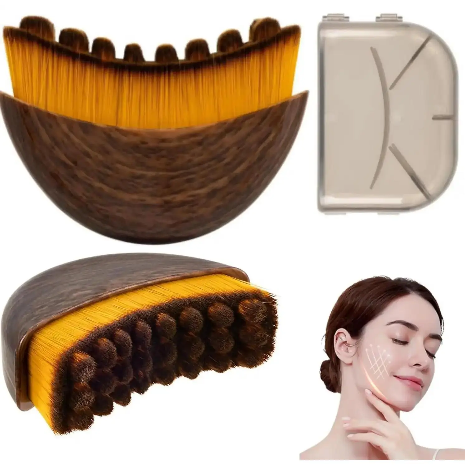 Multifunctional Face Sculpting Brush, Lymphatic Drainage Massager to Contour Face & Refine Jawline