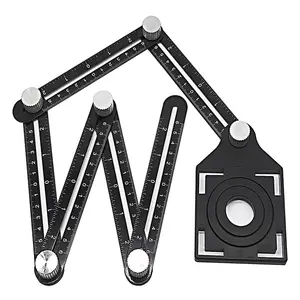 Multifunctional Opening Locator, 1 Count 6-fold Ruler, Universal Ruler with Tile Positioning Aperture, Hand Measuring Tool for Home & Office