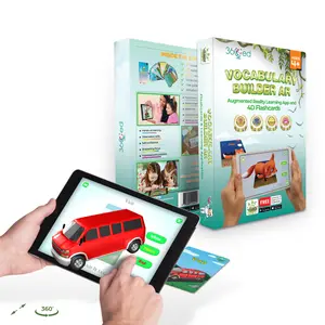 Vocabulary Builder AR Flashcards: Interactive 4D Augmented Reality Learning Game for Ages 4 and Up, Educational Toys for Kids, Learning Made Fun