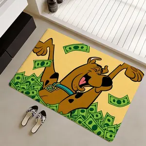 SCOOBY DOO anime Floor Mat Non-Slip Soft Flannel Thickened Rug, Animal Print Rug, Indoor Door Mat Absorbent Wear-Resistant Floor Mat for Living Room Hallway Entryway Durable Non-Skid Home Decoration Mat for Indoor Daily Use