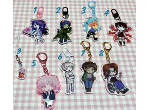 Cute Indie Game & Cartoon Character Acrylic Keychain, Kawaii Bag Pendant Gift for Fans & Collectors
