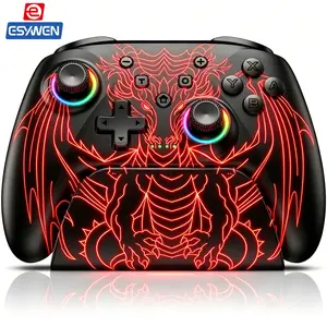 ESYWEN Wireless Gaming Controller with Charging Dock for PC| Hall Effect Joystick & 1000Hz Polling | Programmable Back Buttons, RGB, Turbo, Gyro | Compatible with Switch/Switch 2, Android, iOS